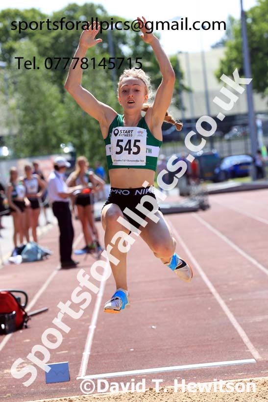 Womens Under-17s Long Jump, 2024 North Eastern Track and Field Champs., Middlesbrough.  Photo: David T. Hewitson/Sports for All Pics
